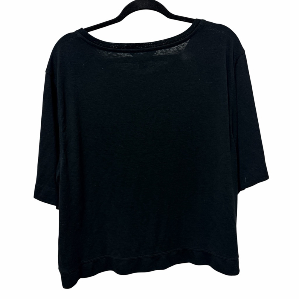 Athleta Black Modal Blend Boxy Tee XL Short Sleeve Relaxed Fit Lightweight - Picture 9 of 11